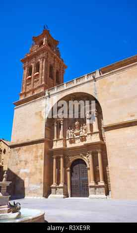 Almansa La Asuncion chiesa in Albacete della Spagna a Castiglia La Mancha provincia Foto Stock