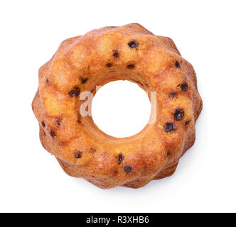 Tortina fresca vista dall'alto isolato su sfondo bianco Foto Stock