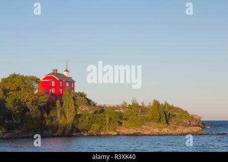 Michigan, Marquette. Marquette Faro del porto, bulit 1865 Foto Stock