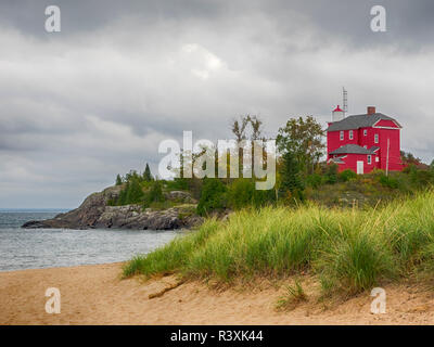 Michigan, Marquette. Marquette Faro del porto, bulit 1865 Foto Stock