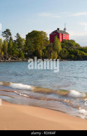 Michigan, Marquette. Marquette Faro del porto, bulit 1865 Foto Stock