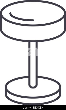 Comodino icona linea concept. Comodino vettore illustrazione lineare, simbolo segno Illustrazione Vettoriale