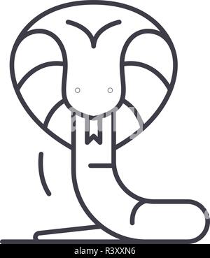 Boa icona linea concept. Boa vettore illustrazione lineare, simbolo segno Illustrazione Vettoriale