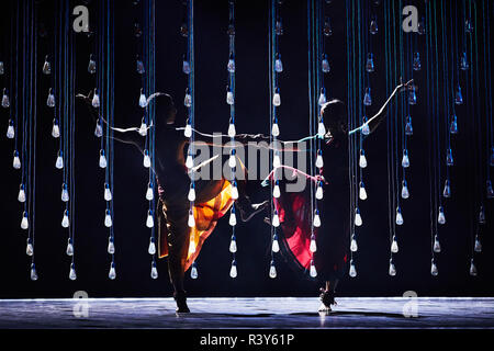 Londra, Regno Unito. 23 Nov 2018. -Nel suo secondo anno a Sadler's Wells, Darbar Festival accoglie favorevolmente alcune delle più eccitanti nomi nella danza classica indiana, curata da Sadler's Wells associare artista Akram Khan. Nella prima esecuzione del festival, Renjith Babu e Neha Mondal Chakravarty presente "una serata di Bharatanatyam" dall'bharatanatyam e artista contemporaneo Mavin Khoo. La sera del secondo giorno del programma, "Le avventure di Odissi e Kathak", combina due danza classica indiana di moduli in performance da solista di Sujata Mohapatra e Gauri Diwakar. Credito: ambra vernuccio/Alamy Live News Foto Stock