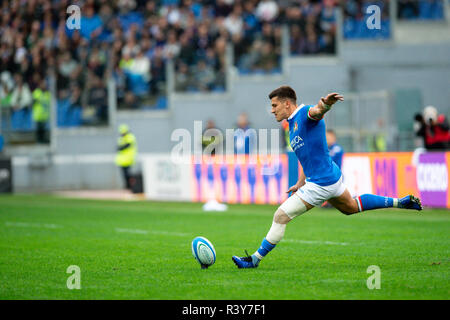 Roma, Italia. 24 Nov 2018. Italia di Tommaso Allan durante l'autunno 2018 Internazionali match tra Italia e Nuova Zelanda allo Stadio Olimpico di Roma, Italia il 24 novembre 2018. Foto di Giuseppe mafia. Credit: UK Sports Pics Ltd/Alamy Live News Foto Stock