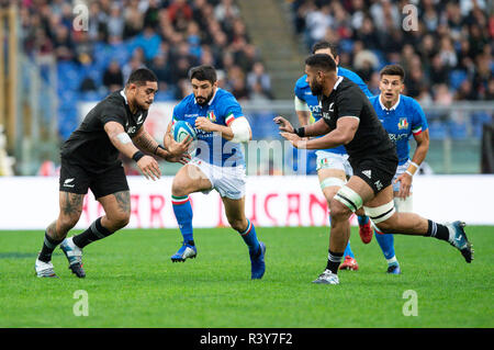 Roma, Italia. 24 Nov 2018. Italia del Tito Tebaldi durante l'autunno 2018 Internazionali match tra Italia e Nuova Zelanda allo Stadio Olimpico di Roma, Italia il 24 novembre 2018. Foto di Giuseppe mafia. Credit: UK Sports Pics Ltd/Alamy Live News Foto Stock