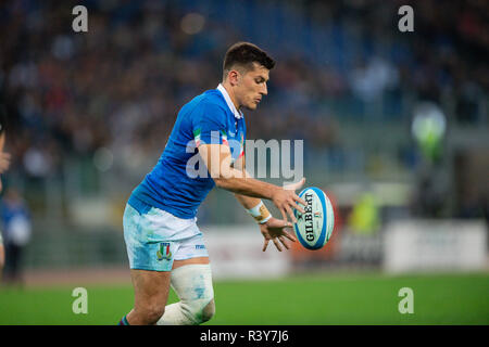 Roma, Italia. 24 Nov 2018. Italia di Tommaso Allan durante l'autunno 2018 Internazionali match tra Italia e Nuova Zelanda allo Stadio Olimpico di Roma, Italia il 24 novembre 2018. Foto di Giuseppe mafia. Credit: UK Sports Pics Ltd/Alamy Live News Foto Stock