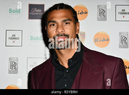 David Haye assiste una cena per raccogliere fondi per i bambini, una carità che supporta i bambini disabili, i giovani e le loro famiglie a Riverbank Park Plaza il 24 novembre 2018, Londra, Regno Unito. Credito: Picture Capital/Alamy Live News Foto Stock