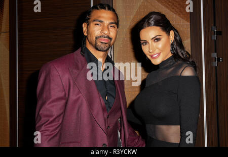 David Haye e Laura Zilli assiste una cena per raccogliere fondi per i bambini, una carità che supporta i bambini disabili, i giovani e le loro famiglie a Riverbank Park Plaza il 24 novembre 2018, Londra, Regno Unito. Credito: Picture Capital/Alamy Live News Foto Stock