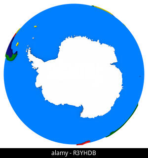 L'Antartide sulla Terra mappa politico Foto Stock