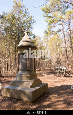 Stati Uniti d'America, Georgia, Fort Oglethorpe. Campo di Battaglia di Chickamauga National Military Park. Memoriali in tutta park a varie battaglie Foto Stock