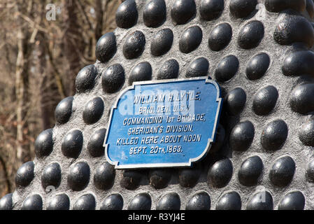Stati Uniti d'America, Georgia, Fort Oglethorpe. Campo di Battaglia di Chickamauga National Military Park. Memoriali in tutta park a varie battaglie Foto Stock