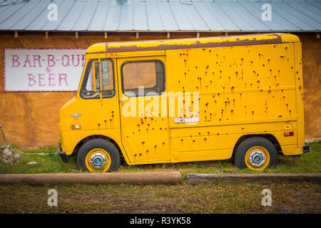 Il vecchio van in Marfa, Texas Foto Stock