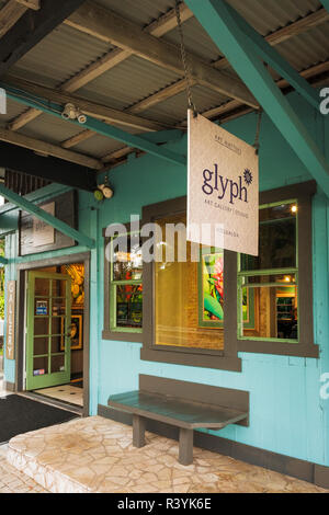 Glifo Galleria d'arte, Holualoa, Distretto di Kona, la Big Island, Hawaii, USA (per solo uso editoriale) Foto Stock