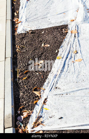 Allentate il prato e copertura di tessuto non tessuto Foto Stock