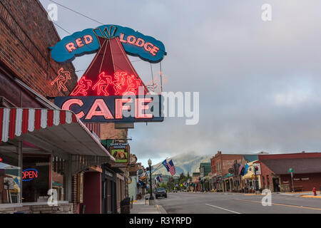 Cafe on Broadway Avenue in Red Lodge, Montana, USA Foto Stock