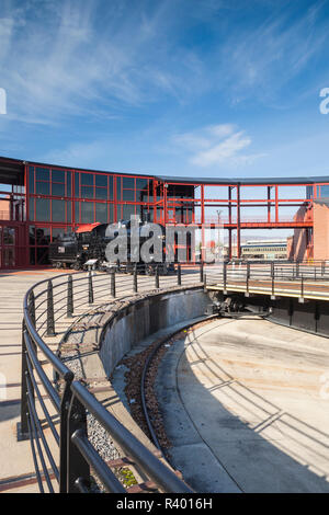 Stati Uniti d'America, Pennsylvania, Scranton, Steamtown National Historic Site, vapore-ser railroading giradischi Foto Stock