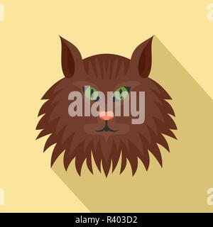 Testa di gatto icona. Illustrazione piatta della testa di gatto icona vettoriali per il web design Illustrazione Vettoriale