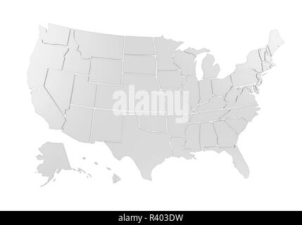 Stati Uniti d'America Map isolato Foto Stock