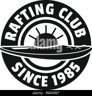 Rafting club logo. Semplice illustrazione di rafting club logo vettoriali per il web design isolato su sfondo bianco Illustrazione Vettoriale