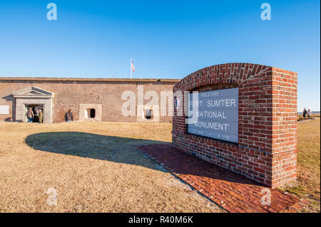 Storico Fort Sumter monumento nazionale, Charleston, Carolina del Sud. Foto Stock