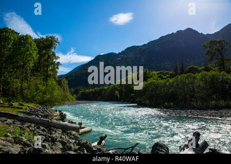 Jefferson County, nello Stato di Washington. Il Parco nazionale di Olympic, Fiume Elwha e Valle Elwha Foto Stock