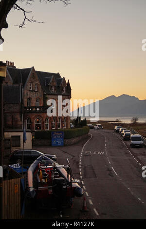 Hotel a Ballachulish, Scenic Hotel Ubicazione nelle Highlands Scozzesi. Foto scattata in Scozia Highlands durante l'Autunno Foto Stock