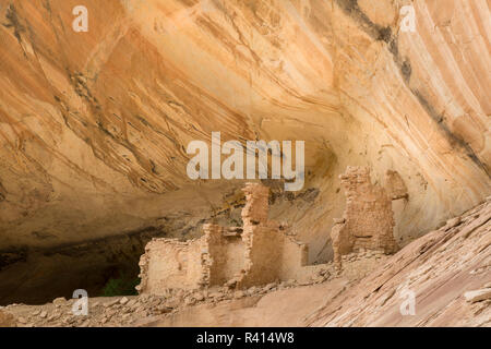 Stati Uniti d'America, Utah, porta le orecchie monumento nazionale. Grotta di Monarch resti lasciati dagli Indiani Anasazi. Foto Stock