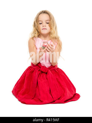 Bambina con Magic Ball sogni Foto Stock