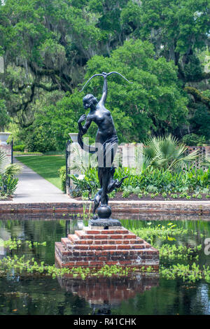 Diana del Chase, Diana piscina, Brookgreen Gardens, Murrells Inlet, South Carolina, STATI UNITI D'AMERICA Foto Stock