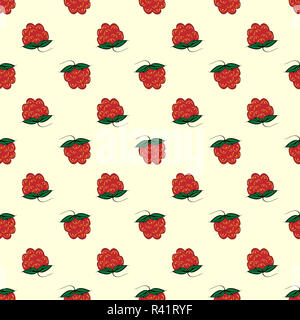 Berry lampone seamless pattern sullo sfondo della natura Foto Stock