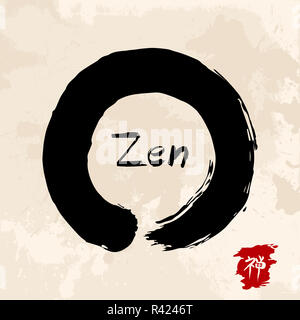 Cerchio Zen illustrazione enso tradizionali Foto Stock