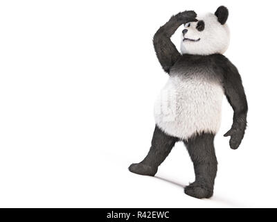 Cinese carattere allegro panda fluffy teddy Foto Stock