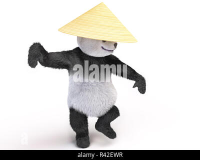 Cinese carattere allegro panda fluffy teddy Foto Stock