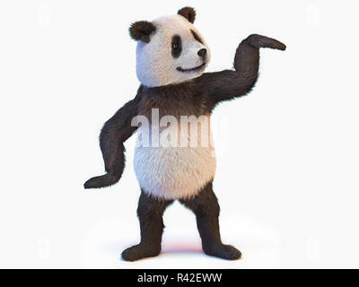 Animali terrestri orso panda nativa Cina centrale riconosciuto da grandi distintivo patch nero attorno agli occhi oltre le orecchie attraverso corpo rotondo nero-e-bianco cappotto. conservazione reliant specie in via di estinzione Foto Stock