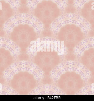Geometrica astratta sfondo color pastello, seamless delicato modello di cerchio in rosa con sfumature di bianco e elementi di lilla Foto Stock