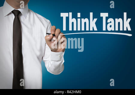 Think tank è scritto da imprenditore il concetto di sfondo Foto Stock