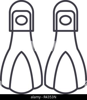 Pinne icona linea concept. Pinne vettore illustrazione lineare, simbolo segno Illustrazione Vettoriale