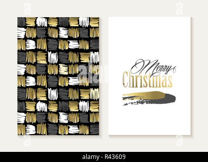 Buon Natale carta di serie pattern oro forma indiano Foto Stock