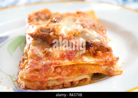 Le lasagne alla bolognese Foto Stock