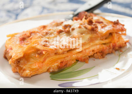 Le lasagne alla bolognese Foto Stock