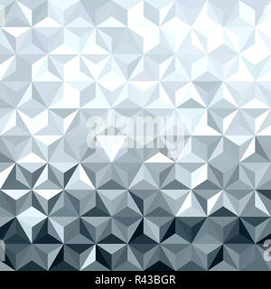 Metallo Argento di geometria 3d bassa poli modello senza giunture Foto Stock