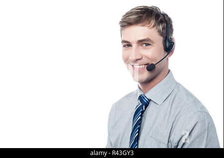 Customer care executive a helpdesk Foto Stock