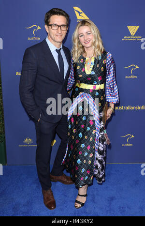 7 Assemblea gli australiani in Film Awards Gala tenutosi a Hollywood del Paramount Studios - Arrivi con: Jonathan Lapaglia, Ursula Brooks dove: Los Angeles, California, Stati Uniti quando: 24 Ott 2018 Credit: Sheri Determan/WENN.com Foto Stock