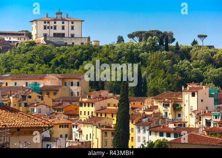 Oltrarno e il Forte Belvedere di Firenze, Italia Foto Stock