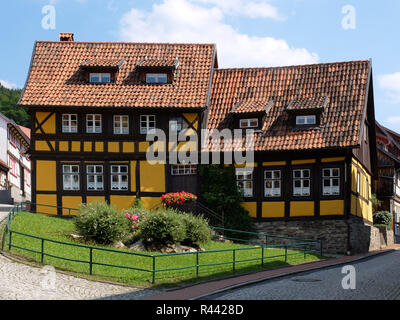 In stile tudor house a Stolberg Foto Stock