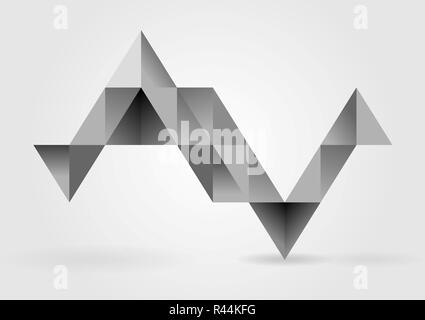 Abstract triangoli grigio design infographics Foto Stock