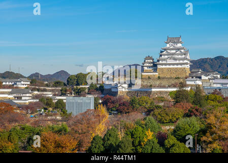 Veduta aerea del castello di Himeji a hyogo, Giappone Foto Stock