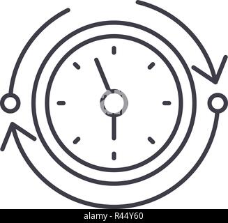 Riserva temporanea icona linea concept. Riserva temporanea vettore illustrazione lineare, simbolo segno Illustrazione Vettoriale