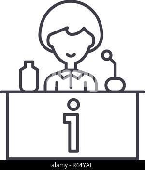 Celebrità Tv icona linea concept. Tv celebrity vettore illustrazione lineare, simbolo segno Illustrazione Vettoriale